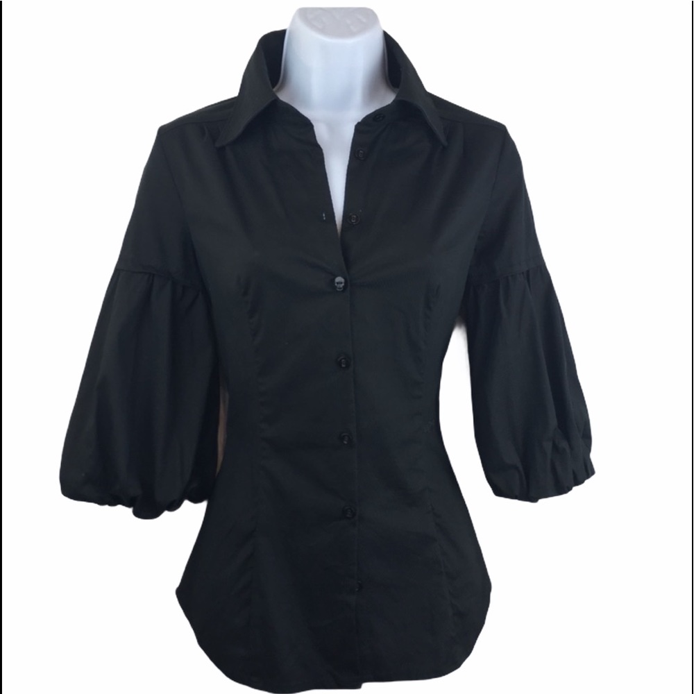 Miss Sixty Top Puff Sleeve Button Down Top